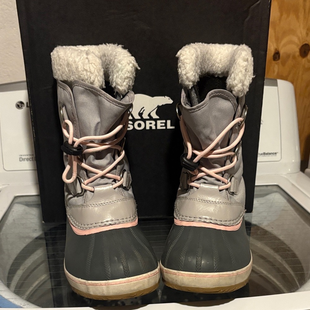 Sorel Gray and Pink Snow Boots